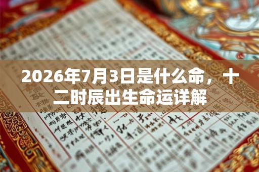 2026年7月3日是什么命，十二时辰出生命运详解