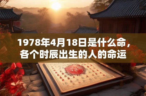 1978年4月18日是什么命，各个时辰出生的人的命运