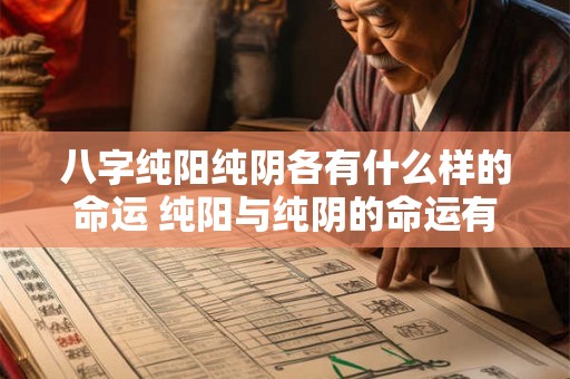 八字纯阳纯阴各有什么样的命运 纯阳与纯阴的命运有何不同