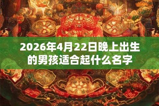2026年4月22日晚上出生的男孩适合起什么名字
