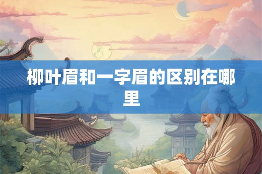 柳叶眉和一字眉的区别在哪里