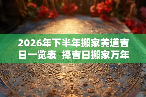 2026年下半年搬家黄道吉日一览表 择吉日搬家万年历 2026年下半年搬家黄道吉日一览表 择吉日搬家万年历