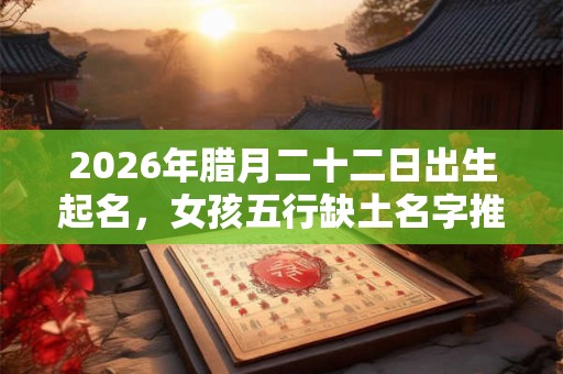 2026年腊月二十二日出生起名，女孩五行缺土名字推荐