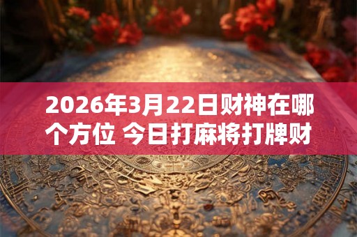 2026年3月22日财神在哪个方位 今日打麻将打牌财运方位