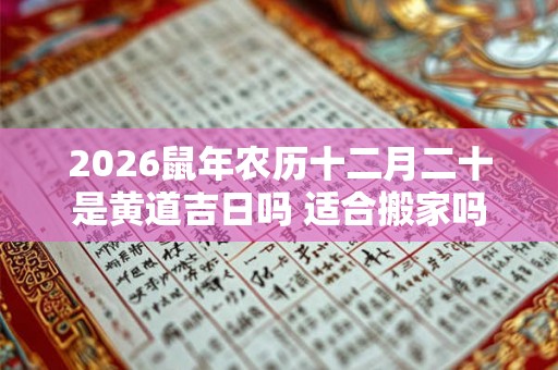 2026鼠年农历十二月二十是黄道吉日吗 适合搬家吗