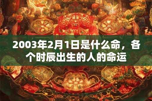 2003年2月1日是什么命,各个时辰出生的人的命运 2003年2月1日是什么命,各个时辰出生的人的命运
