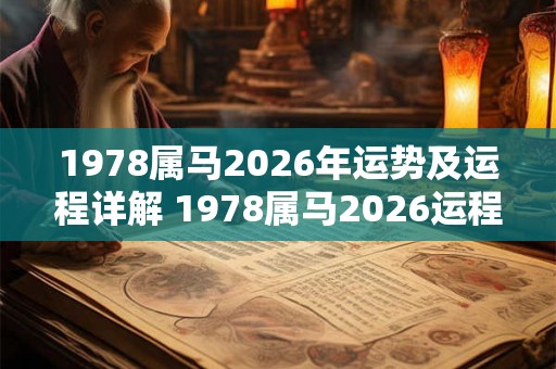 1978属马2026年运势及运程详解 1978属马2026运程如何