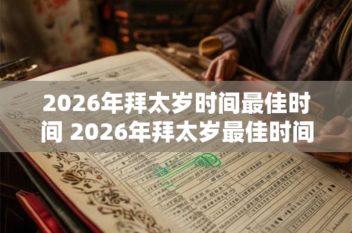 2026年拜太岁时间最佳时间 2026年拜太岁最佳时间