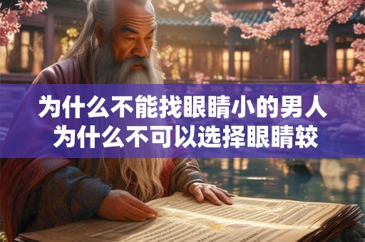 为什么不能找眼睛小的男人 为什么不可以选择眼睛较小的男性作为配偶
