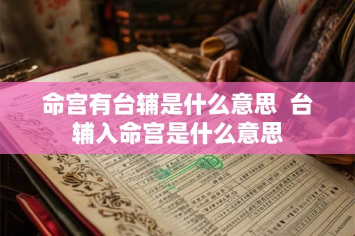 命宫有台辅是什么意思 台辅入命宫是什么意思 命宫有台辅是什么意思 台辅入命宫是什么意思