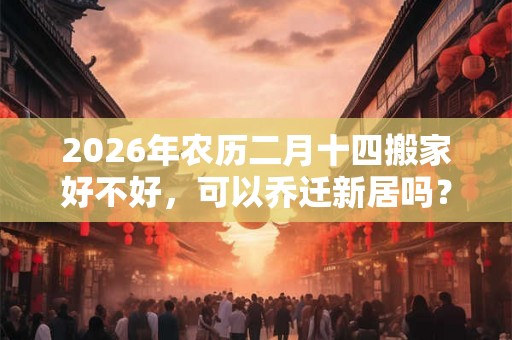 2026年农历二月十四搬家好不好，可以乔迁新居吗？