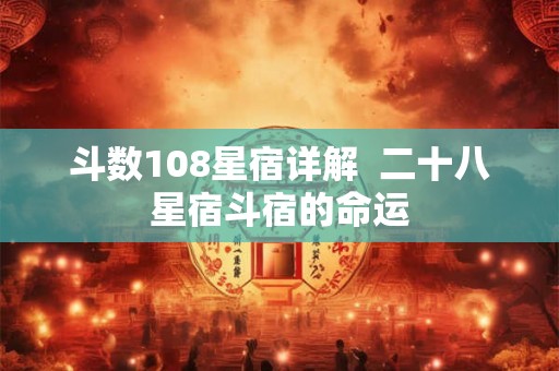 斗数108星宿详解  二十八星宿斗宿的命运