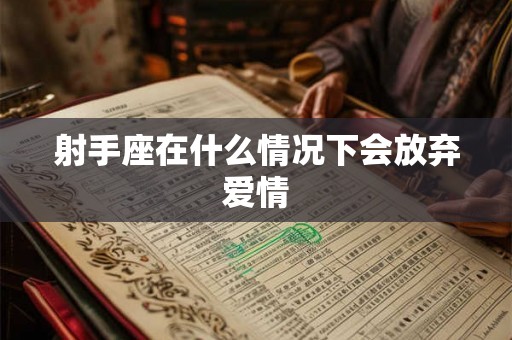 射手座在什么情况下会放弃爱情