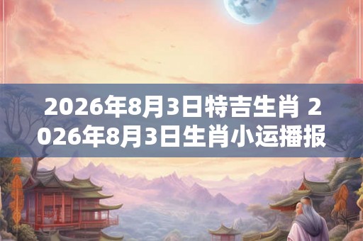 2026年8月3日特吉生肖 2026年8月3日生肖小运播报