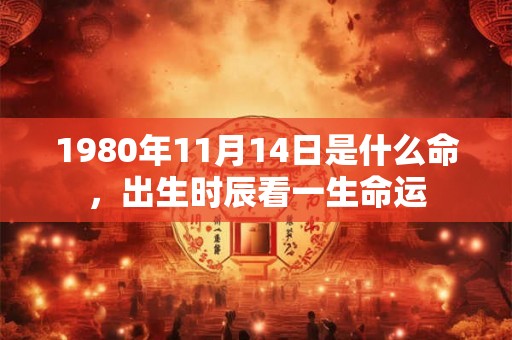 1980年11月14日是什么命，出生时辰看一生命运