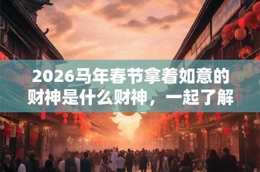 2026马年春节拿着如意的财神是什么财神，一起了解吧！