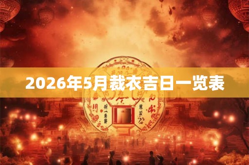 2026年5月裁衣吉日一览表