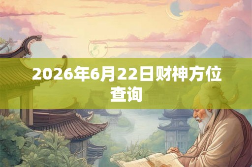 2026年6月22日财神方位查询