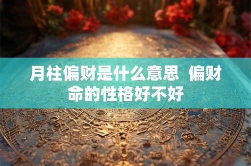 月柱偏财是什么意思  偏财命的性格好不好