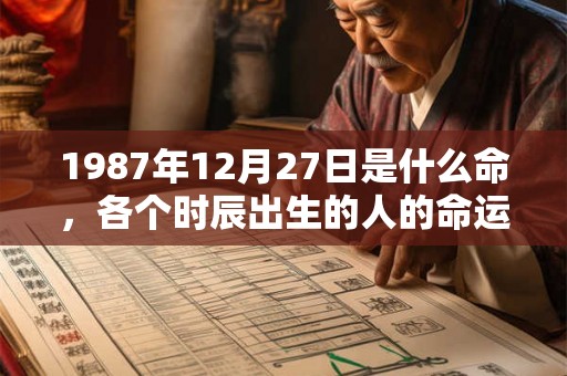 1987年12月27日是什么命，各个时辰出生的人的命运