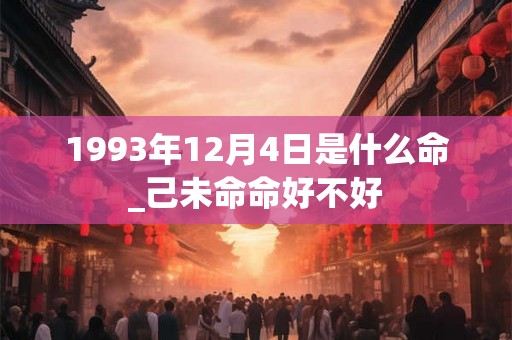 1993年12月4日是什么命_己未命命好不好