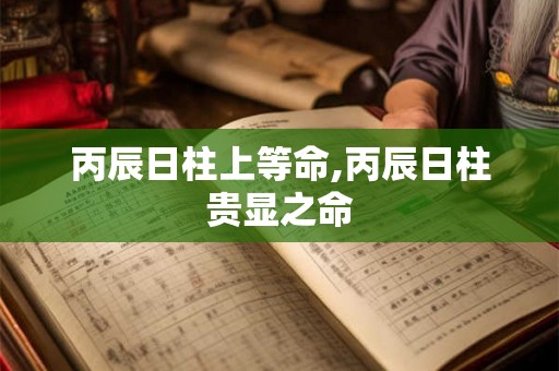 丙辰日柱上等命,丙辰日柱贵显之命