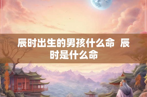 辰时出生的男孩什么命 辰时是什么命 辰时出生的男孩什么命 辰时是什么命