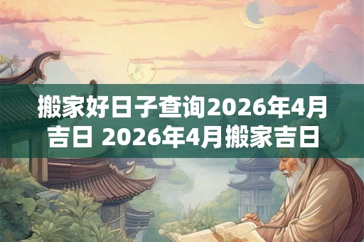 搬家好日子查询2026年4月吉日 2026年4月搬家吉日是哪天