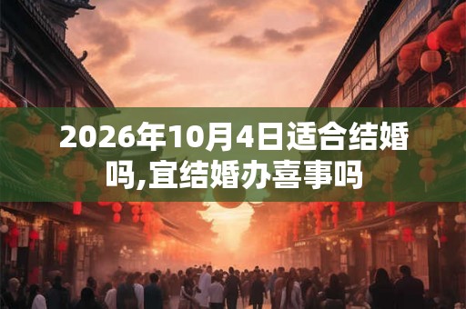 2026年10月4日适合结婚吗,宜结婚办喜事吗