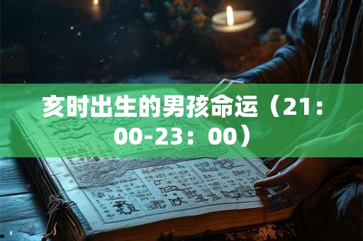亥时出生的男孩命运（21：00-23：00）