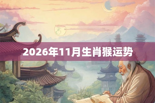 2026年11月生肖猴运势