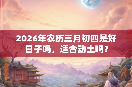 2026年农历三月初四是好日子吗，适合动土吗？