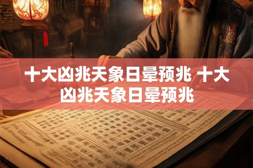 十大凶兆天象日晕预兆 十大凶兆天象日晕预兆