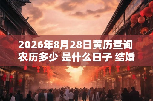 2026年8月28日黄历查询 农历多少 是什么日子 结婚吉时