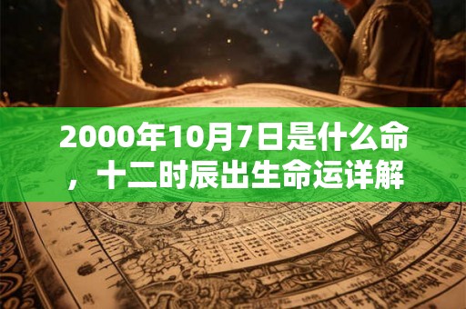 2000年10月7日是什么命，十二时辰出生命运详解