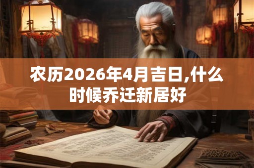农历2026年4月吉日,什么时候乔迁新居好