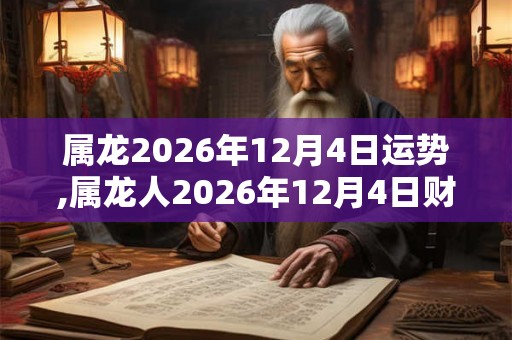 属龙2026年12月4日运势,属龙人2026年12月4日财运,生肖龙2026年12月4日运势 属龙2026年12月4日运势,属龙人2026年12月4日财运,生肖龙2026年12月4日运势