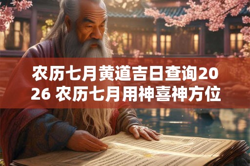农历七月黄道吉日查询2026 农历七月用神喜神方位