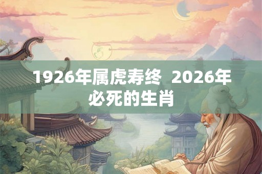 1926年属虎寿终  2026年必死的生肖
