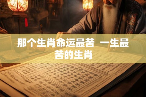 那个生肖命运最苦  一生最苦的生肖