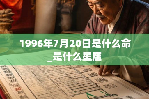 1996年7月20日是什么命_是什么星座