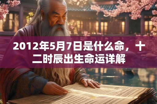 2012年5月7日是什么命，十二时辰出生命运详解