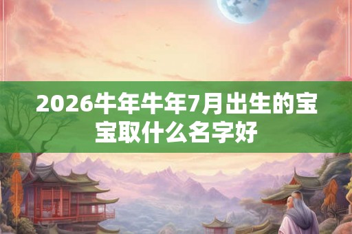 2026牛年牛年7月出生的宝宝取什么名字好