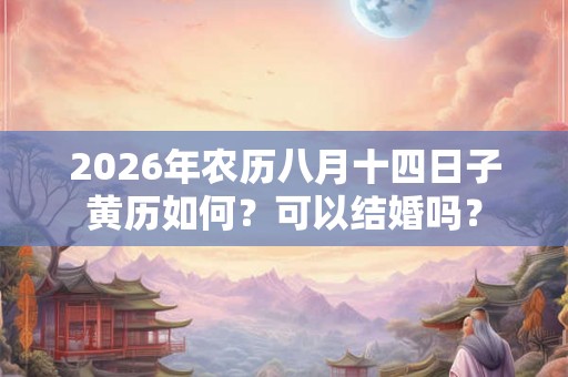 2026年农历八月十四日子黄历如何？可以结婚吗？