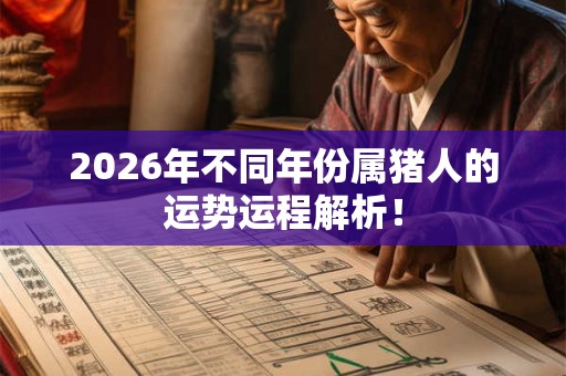 2026年不同年份属猪人的运势运程解析！