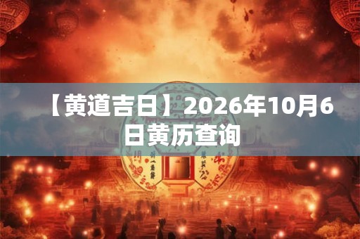 【黄道吉日】2026年10月6日黄历查询 【黄道吉日】2026年10月6日黄历查询