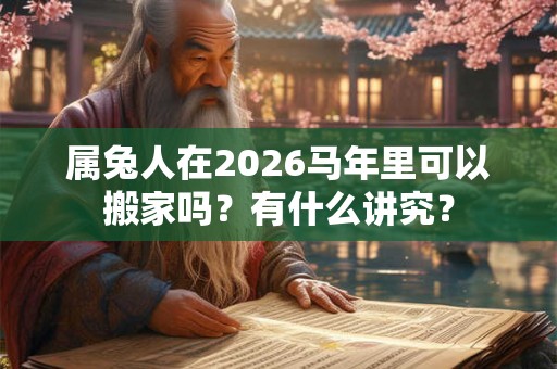 属兔人在2026马年里可以搬家吗？有什么讲究？