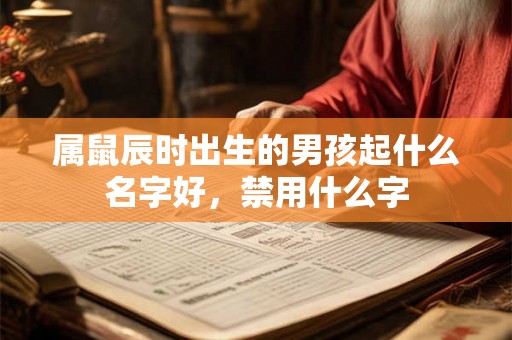 属鼠辰时出生的男孩起什么名字好，禁用什么字