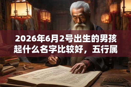 2026年6月2号出生的男孩起什么名字比较好，五行属什么