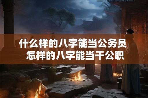 什么样的八字能当公务员  怎样的八字能当干公职